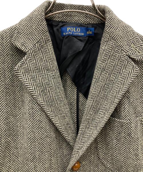 POLO RALPH LAUREN（ポロ・ラルフローレン）POLO RALPH LAUREN (ポロ・ラルフローレン) エルボーパッチヘリンボーン3Bジャケット グレーの古着・服飾アイテム