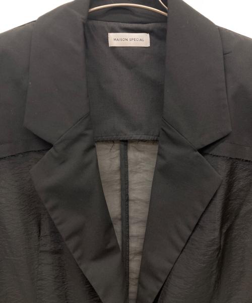 MAISON SPECIAL（メゾンスペシャル）MAISON SPECIAL (メゾンスペシャル) シアーコンビテーラードジャケット ブラック サイズ:FREEの古着・服飾アイテム