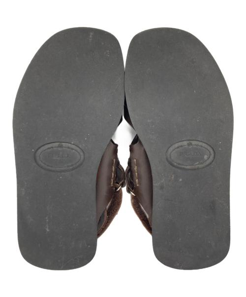 PRADA（プラダ）PRADA (プラダ) レザーサンダル ブラウン サイズ:6の古着・服飾アイテム