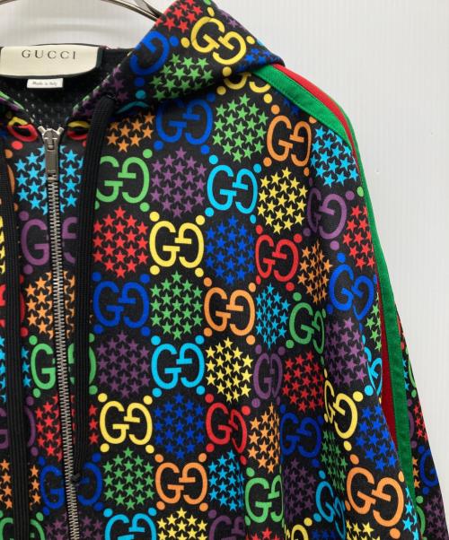 GUCCI（グッチ）GUCCI (グッチ) 20SS GG サイケデリックプリント ジップアップパーカー マルチカラー サイズ:Sの古着・服飾アイテム