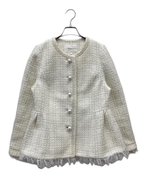 Rirandture（リランドチュール）Rirandture (リランドチュール) ツィードペプラムジャケット アイボリー サイズ:1の古着・服飾アイテム