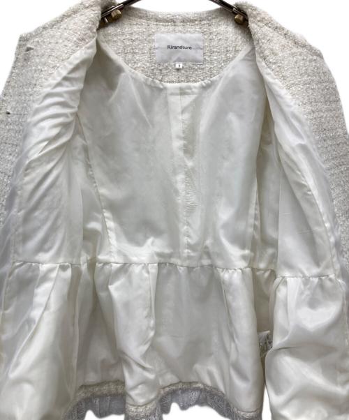 Rirandture（リランドチュール）Rirandture (リランドチュール) ツィードペプラムジャケット アイボリー サイズ:1の古着・服飾アイテム
