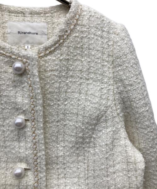 Rirandture（リランドチュール）Rirandture (リランドチュール) ツィードペプラムジャケット アイボリー サイズ:1の古着・服飾アイテム