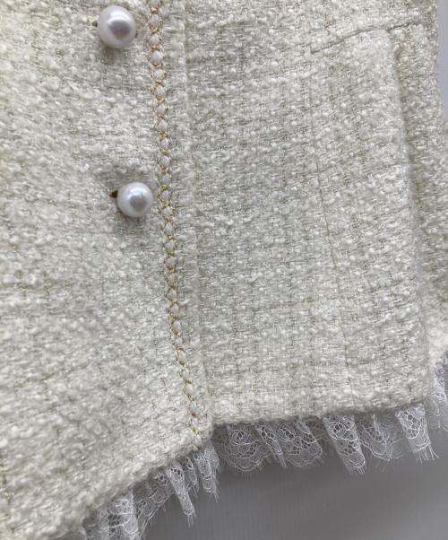 Rirandture（リランドチュール）Rirandture (リランドチュール) ツィードペプラムジャケット アイボリー サイズ:1の古着・服飾アイテム
