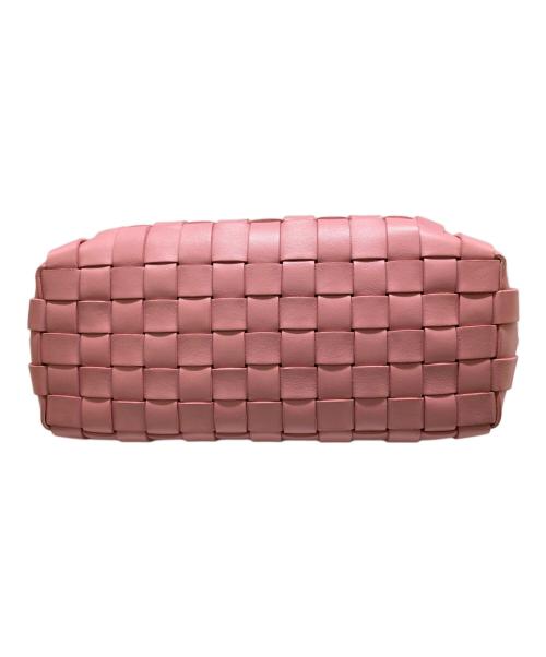 MIU MIU（ミュウミュウ）MIU MIU (ミュウミュウ) 編み込みレザートートバッグ ピンクの古着・服飾アイテム