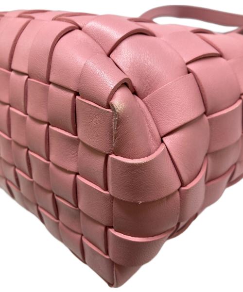 MIU MIU（ミュウミュウ）MIU MIU (ミュウミュウ) 編み込みレザートートバッグ ピンクの古着・服飾アイテム