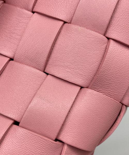 MIU MIU（ミュウミュウ）MIU MIU (ミュウミュウ) 編み込みレザートートバッグ ピンクの古着・服飾アイテム