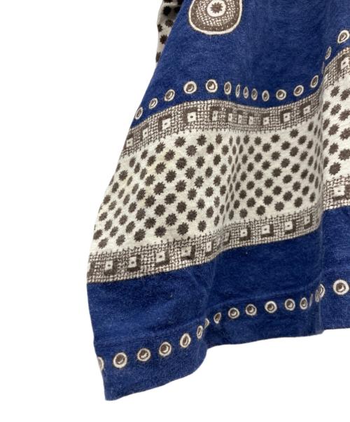 45R（フォーティファイブ・アール）45R (フォーティファイブ・アール) 度詰天竺の水玉プリントビッグTシャツ ネイビー×ブラウンの古着・服飾アイテム