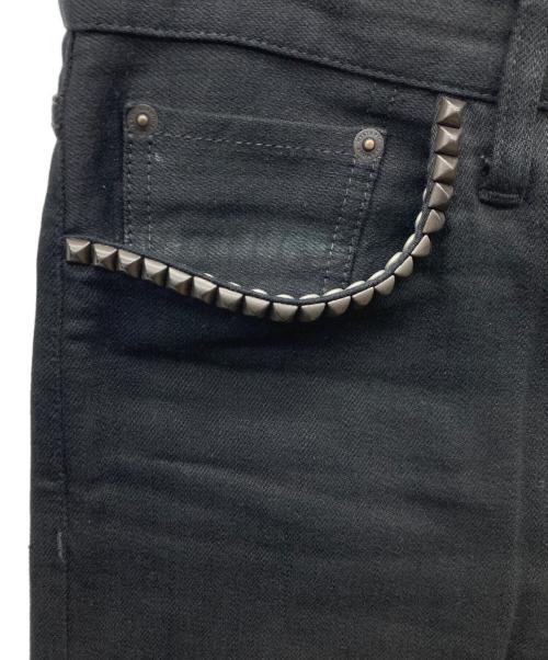 Hysteric Glamour（ヒステリックグラマー）Hysteric Glamour (ヒステリックグラマー) スタッズストレッチ セルビッチデニム ブラック サイズ:31の古着・服飾アイテム