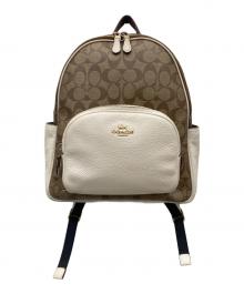 COACH（コーチ）の古着「コート バックパック シグネチャー キャンバス」｜ブラウン×ベージュ
