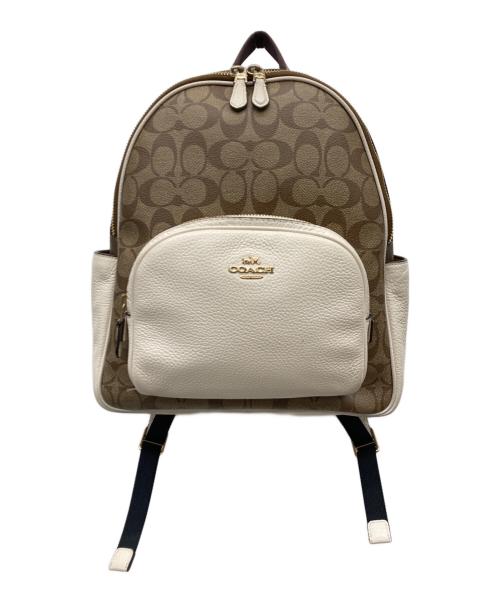 COACH（コーチ）COACH (コーチ) コート バックパック シグネチャー キャンバス ブラウン×ベージュの古着・服飾アイテム