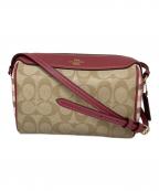 COACHコーチ）の古着「ベネット シグネチャークロスボディバッグ」｜ベージュ×ピンク