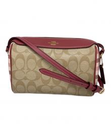 COACH（コーチ）の古着「ベネット シグネチャークロスボディバッグ」｜ベージュ×ピンク