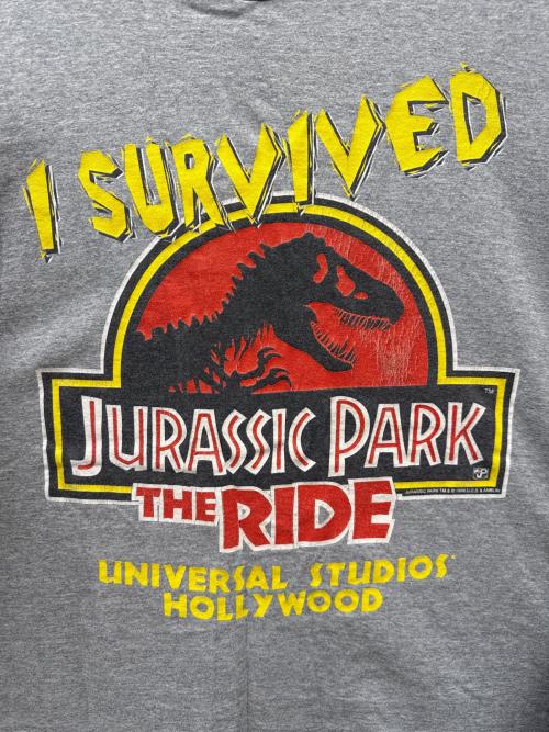 UNIVERSAL STUDIOS（ユニバーサルスタジオ）UNIVERSAL STUDIOS (ユニバーサルスタジオ) 90s JURASSIC PARK Tee グレー サイズ:XXLの古着・服飾アイテム