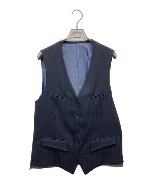 BURBERRY BLACK LABEL（バーバリーブラックレーベル）BURBERRY BLACK LABEL (バーバリーブラックレーベル) 3ピース ストライプセットアップスーツ ネイビー サイズ:42Lの古着・服飾アイテム