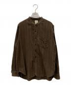 F.O.B FACTORYエフオービー ファクトリー）の古着「BAND COLLAR SHIRT」｜ブラウン