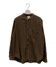 F.O.B FACTORY（エフオービー ファクトリー）の古着「BAND COLLAR SHIRT」｜ブラウン