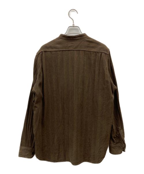 F.O.B FACTORY（エフオービー ファクトリー）F.O.B FACTORY (エフオービー ファクトリー) BAND COLLAR SHIRT ブラウン サイズ:Mの古着・服飾アイテム