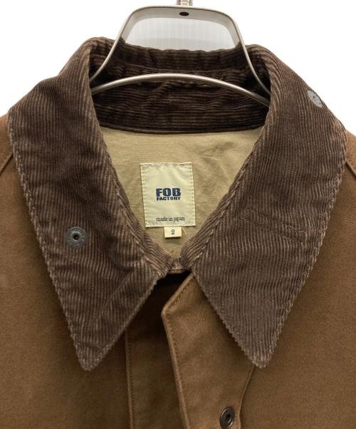 F.O.B FACTORY（エフオービー ファクトリー）F.O.B FACTORY (エフオービー ファクトリー) MOLESKIN RIDING JACKET ブラウン サイズ:Mの古着・服飾アイテム