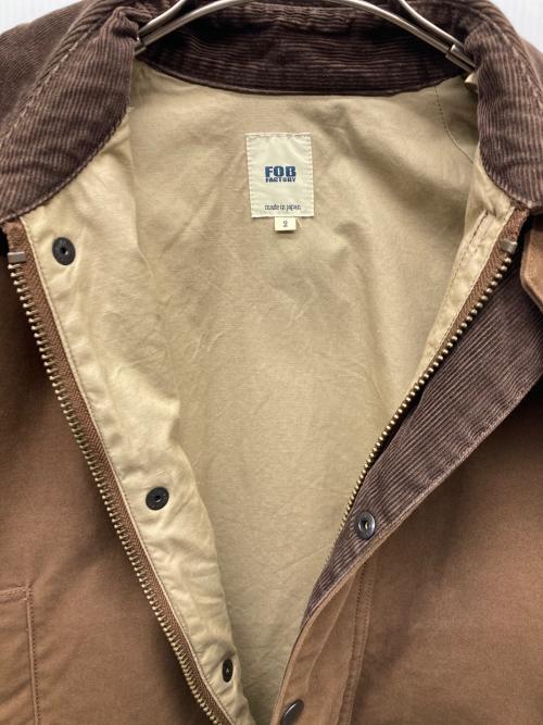 F.O.B FACTORY（エフオービー ファクトリー）F.O.B FACTORY (エフオービー ファクトリー) MOLESKIN RIDING JACKET ブラウン サイズ:Mの古着・服飾アイテム