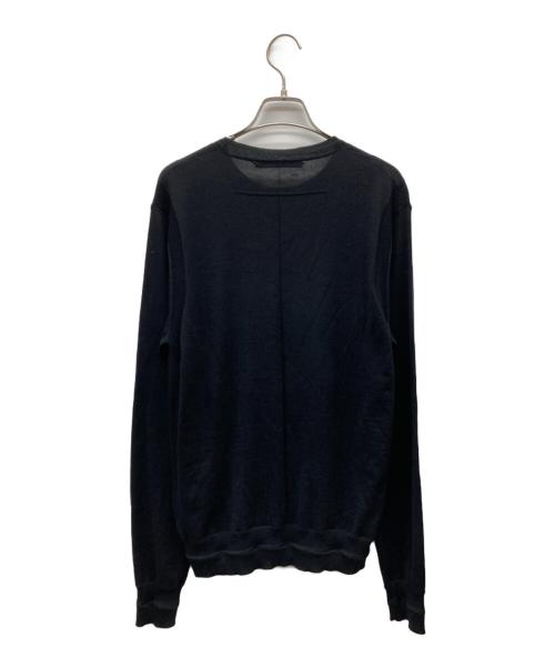 GIVENCHY（ジバンシィ）GIVENCHY (ジバンシィ) レザーパッチウールニット ブラック サイズ:Mの古着・服飾アイテム