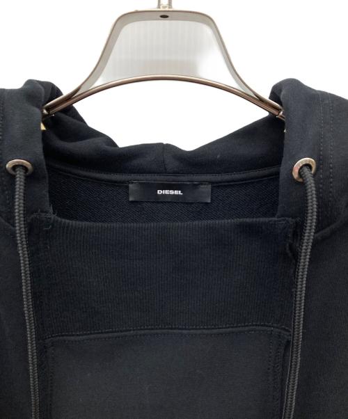 DIESEL（ディーゼル）DIESEL (ディーゼル) 切替パーカー ブラック サイズ:XSの古着・服飾アイテム