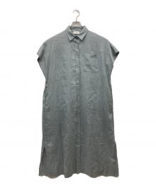 S.ESSENTIALS（エス エッセンシャルズ）の古着「カラーリネンシャツワンピース」｜グレー