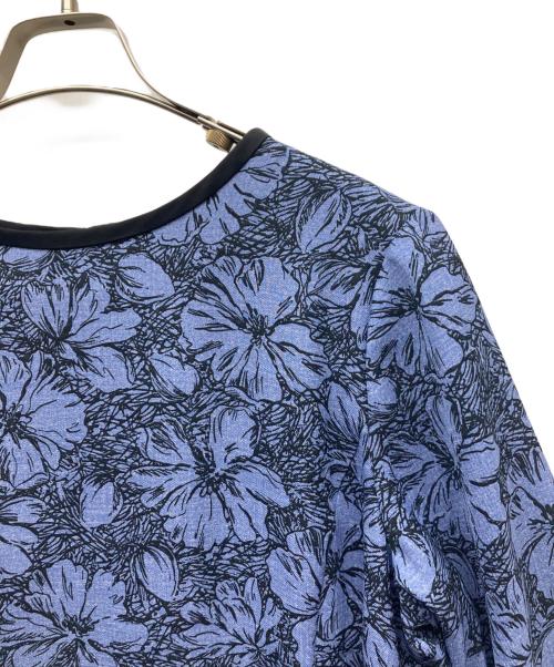 Leilian（レリアン）Leilian (レリアン) 洗える フラワープリントワンピース ブルー サイズ:11の古着・服飾アイテム
