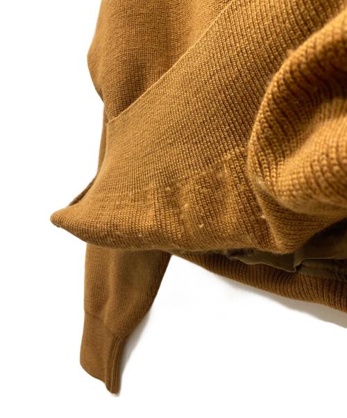 CELINE（セリーヌ）CELINE (セリーヌ) スエードレザーコンビタートルネックニット ブラウン サイズ:48の古着・服飾アイテム