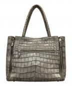 Maam ELEGANCEマームエレガンス）の古着「クロコダイルレザートートバッグ」｜カーキ