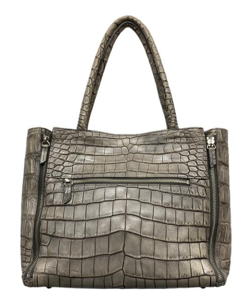 Maam ELEGANCE（マームエレガンス）Maam ELEGANCE (マームエレガンス) クロコダイルレザートートバッグ カーキ サイズ:-の古着・服飾アイテム