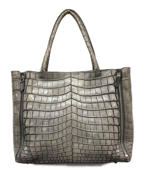 Maam ELEGANCE（マームエレガンス）Maam ELEGANCE (マームエレガンス) クロコダイルレザートートバッグ カーキ サイズ:-の古着・服飾アイテム