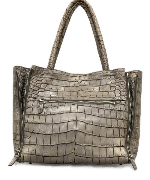 Maam ELEGANCE（マームエレガンス）Maam ELEGANCE (マームエレガンス) クロコダイルレザートートバッグ カーキ サイズ:-の古着・服飾アイテム