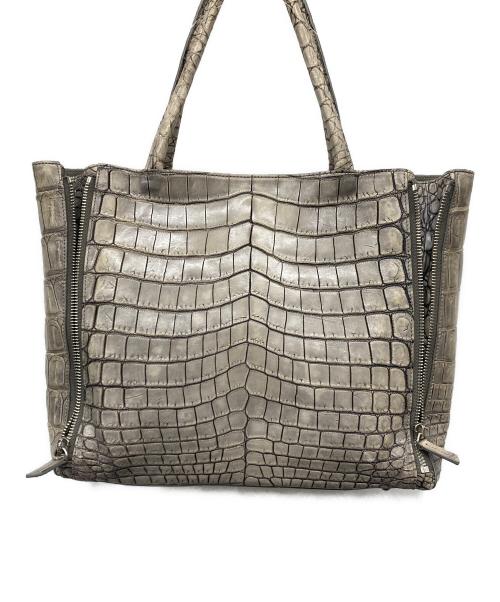 Maam ELEGANCE（マームエレガンス）Maam ELEGANCE (マームエレガンス) クロコダイルレザートートバッグ カーキ サイズ:-の古着・服飾アイテム
