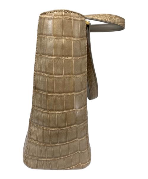 NO BRAND（ノーブランド）NO BRAND (ノーブランド) クロコダイルレザー トートバッグ カーキ サイズ:-の古着・服飾アイテム