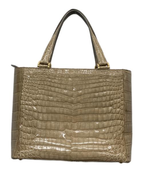 NO BRAND（ノーブランド）NO BRAND (ノーブランド) クロコダイルレザー トートバッグ カーキ サイズ:-の古着・服飾アイテム