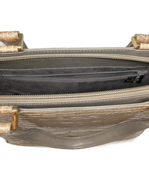 NO BRAND（ノーブランド）NO BRAND (ノーブランド) クロコダイルレザー トートバッグ カーキ サイズ:-の古着・服飾アイテム