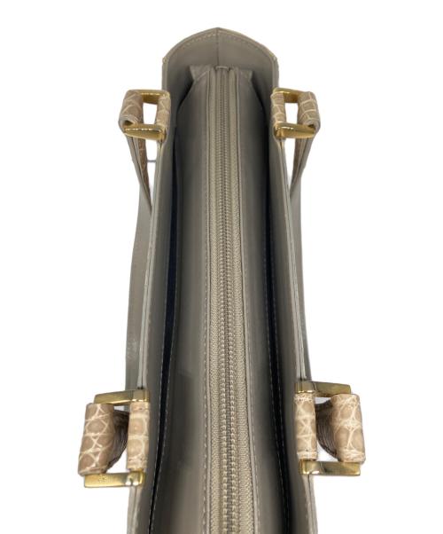 NO BRAND（ノーブランド）NO BRAND (ノーブランド) クロコダイルレザー トートバッグ カーキ サイズ:-の古着・服飾アイテム