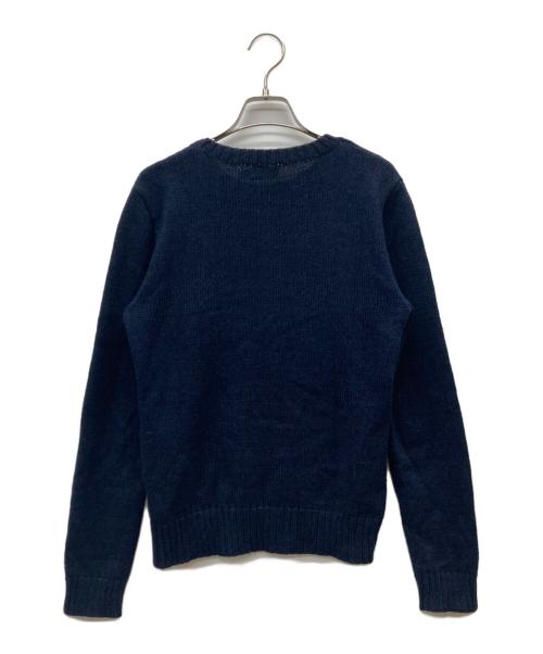 POLO RALPH LAUREN（ポロ・ラルフローレン）POLO RALPH LAUREN (ポロ・ラルフローレン) リネン混ポロベアニット ネイビー サイズ:SIZE Mの古着・服飾アイテム