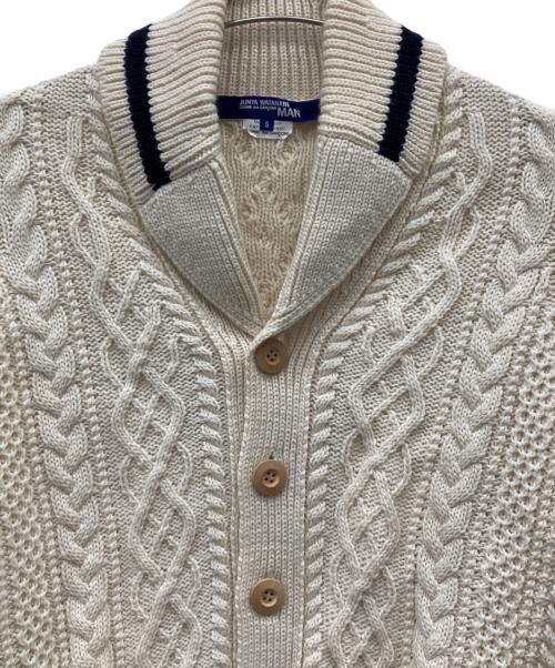 JUNYA WATANABE MAN（ジュンヤワタナベマン）JUNYA WATANABE MAN (ジュンヤワタナベマン) ショールカラーカウチンニット アイボリー×ネイビー サイズ:Sの古着・服飾アイテム