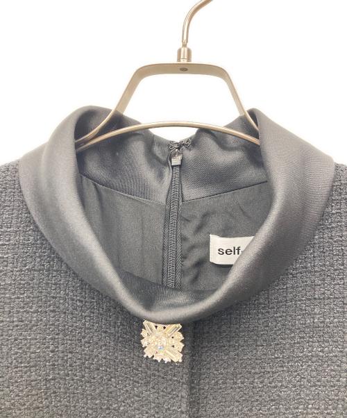 SELF PORTRAIT（セルフ ポートレイト）SELF PORTRAIT (セルフ ポートレイト) Black Boucle Taffeta Midi Dress ブラック サイズ:2 未使用品の古着・服飾アイテム