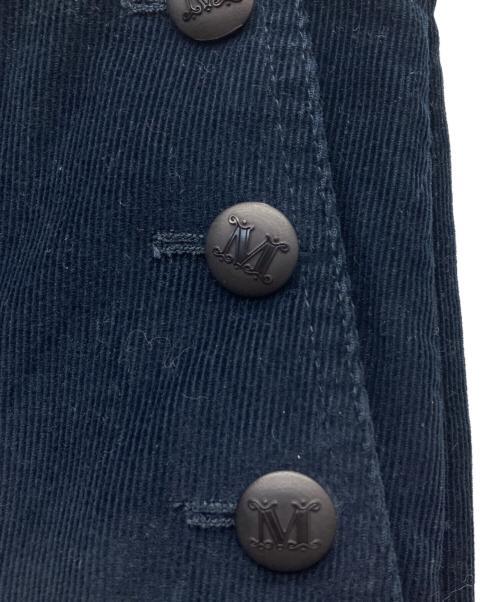 MaxMara（マックスマーラ）MaxMara (マックスマーラ) ロゴ刺繍コーデュロイパンツ ネイビー サイズ:36の古着・服飾アイテム