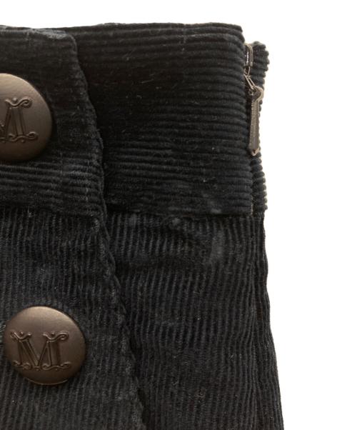 MaxMara（マックスマーラ）MaxMara (マックスマーラ) ロゴ刺繍コーデュロイパンツ ネイビー サイズ:36の古着・服飾アイテム