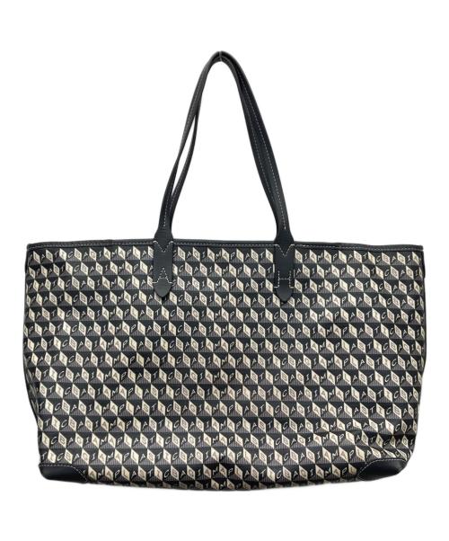 ANYA HINDMARCH（アニヤ・ハインドマーチ）ANYA HINDMARCH (アニヤ・ハインドマーチ) IM PLASTIC Z TOTE グレー×アイボリー サイズ:-の古着・服飾アイテム