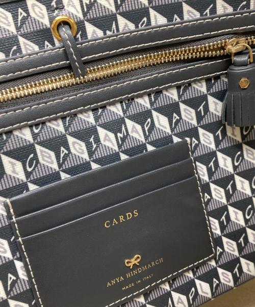 ANYA HINDMARCH（アニヤ・ハインドマーチ）ANYA HINDMARCH (アニヤ・ハインドマーチ) IM PLASTIC Z TOTE グレー×アイボリー サイズ:-の古着・服飾アイテム