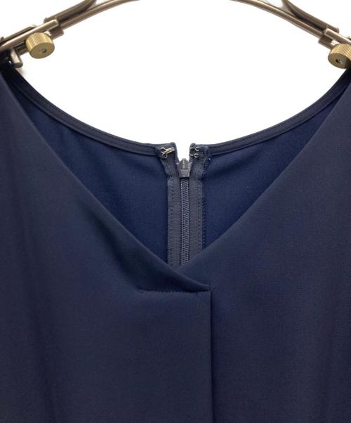 BLUE LABEL CRESTBRIDGE（ブルーレーベルクレストブリッジ）BLUE LABEL CRESTBRIDGE (ブルーレーベルクレストブリッジ) S/Sチェックコンビワンピース ネイビー×ブラウン サイズ:38の古着・服飾アイテム