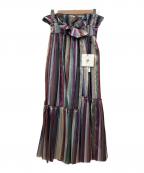 UNITED TOKYOユナイテッドトーキョー）の古着「シルクアセストライプオーガンジースカート」｜マルチカラー