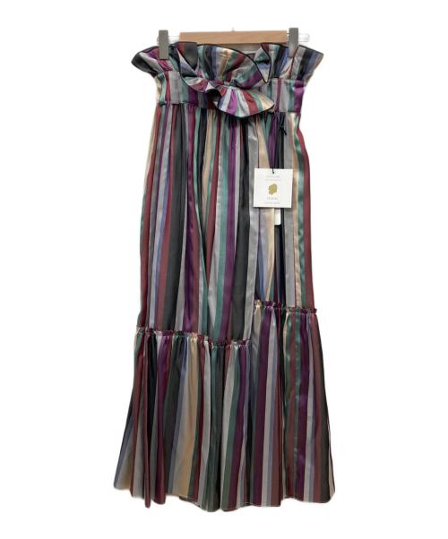 UNITED TOKYO（ユナイテッドトーキョー）UNITED TOKYO (ユナイテッドトーキョー) シルクアセストライプオーガンジースカート マルチカラー サイズ:1 未使用品の古着・服飾アイテム