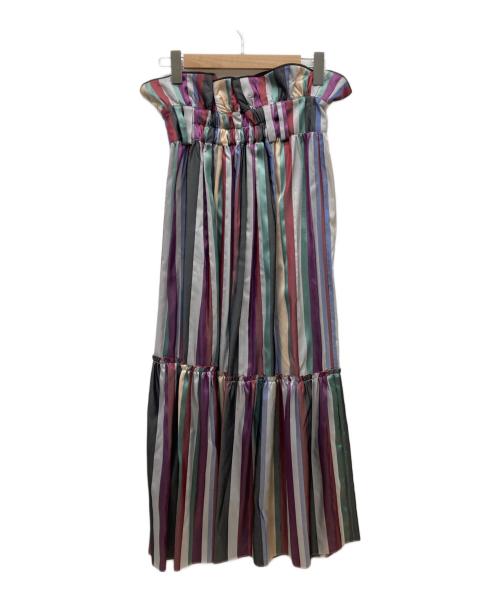 UNITED TOKYO（ユナイテッドトーキョー）UNITED TOKYO (ユナイテッドトーキョー) シルクアセストライプオーガンジースカート マルチカラー サイズ:1 未使用品の古着・服飾アイテム