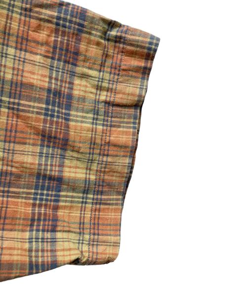 RRL（ダブルアールエル）RRL (ダブルアールエル) オープンカラーチェックシャツ ブラウン×カーキ サイズ:Mの古着・服飾アイテム